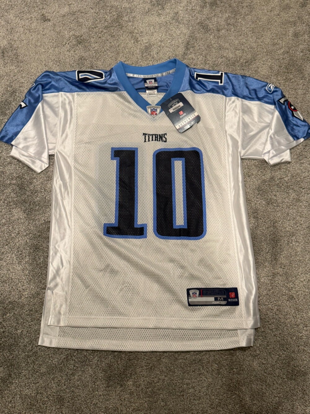 NFL Tennessee Titans #10 Vince Young White and Blue Replica Football Jersey NWT